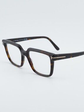 Tom Ford FT5889-B 052 Eyeglasses Havana 53mm Square Frame, Blue Light Block